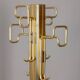 Vintage 80's floor coat rack in golden brass italian design