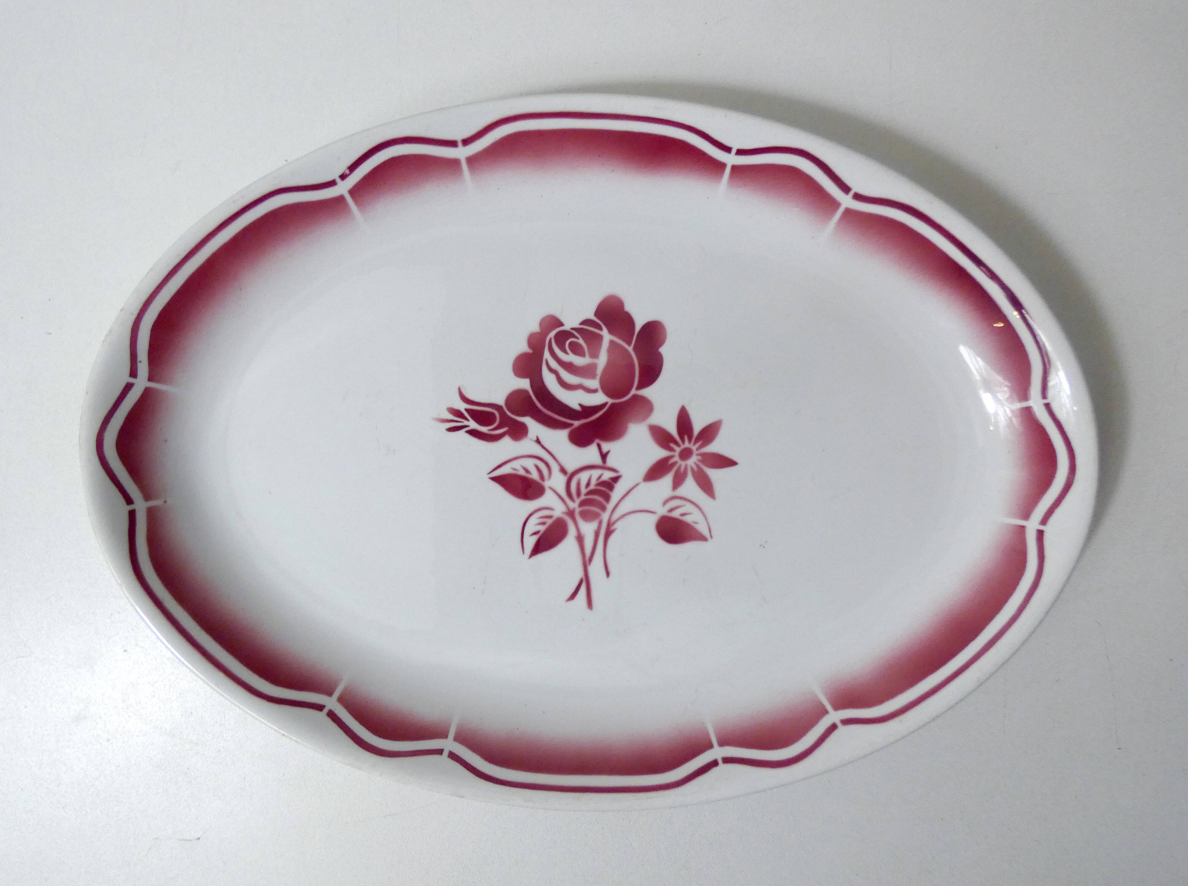 3 old FB Digoin earthenware dishes