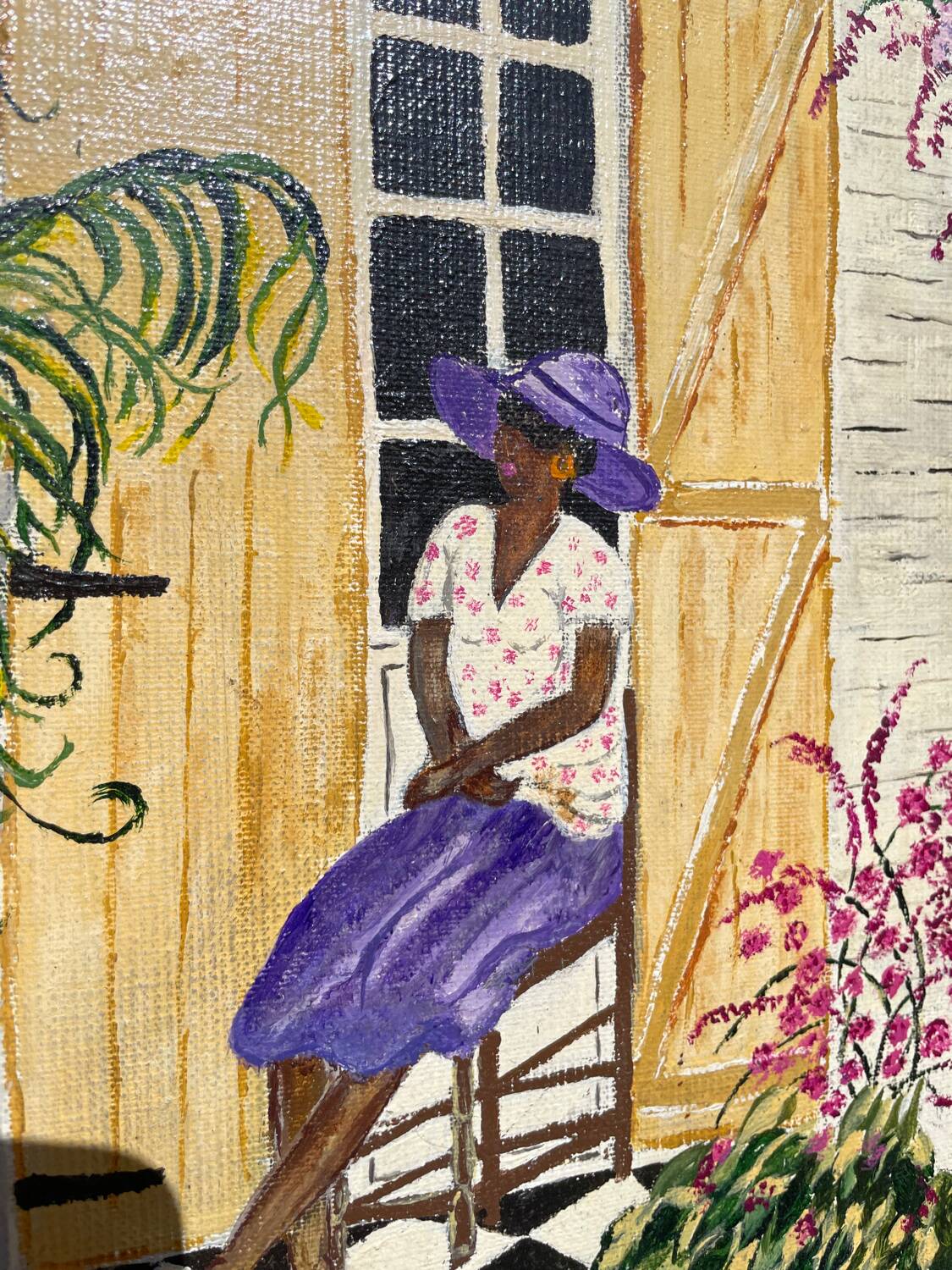 Native painting winter garden oil painting on canvas