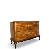 Italian art deco burl walnut chest of drawers, 1930s/1940s