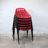 Set of 6 "Deauville" chairs by Pierre Guariche for Meurop