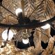 Golden Mazzega amber ice frost candlestick