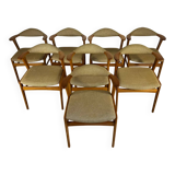 Set of 8 Erik Kirkegaard chairs for Høng Stolefabrik – vintage Scandinavian design