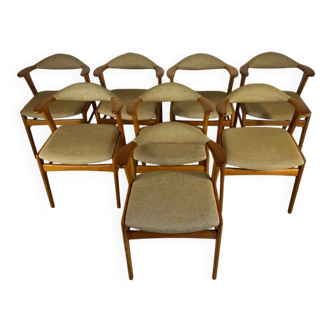 Set de 8 chaises Erik Kirkegaard pour Høng Stolefabrik – design scandinave vintage