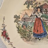 Large round serving dish earthenware Sarreguemines - OBERNAI - H. LOUX