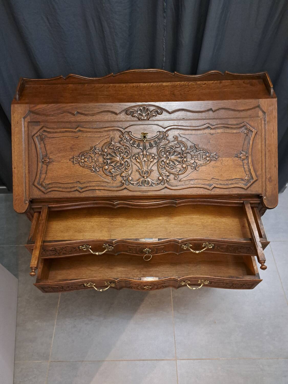 Louis XV style oak sloping desk