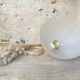 Vintage flower pendant lamp in frosted glass