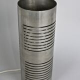 Table lamp cylindrical steel openwork modernist Italy early 70s