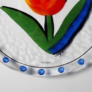 Kosta Boda Scandinavian flower design platter by Ulrica Hydman Vallien