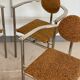 Set of 4 Belgo Chrom steel armchairs with bouclé