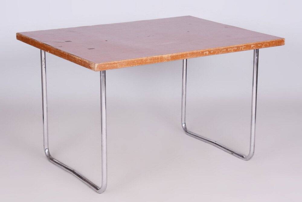 Original Bauhaus Dining Table attributed to Mücke Melder, Former Czechoslovakia, 1930s