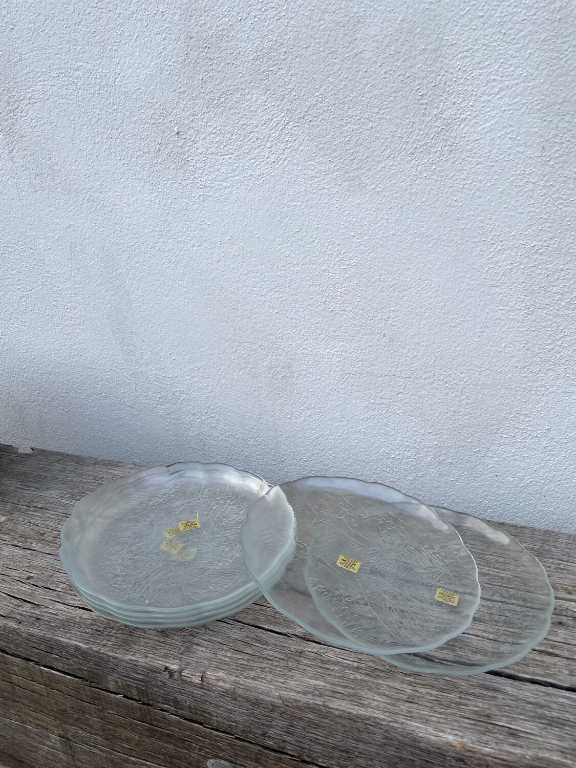 6 transparent dessert plates with a country design by Arcoroc