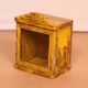 Old art deco wall showcase in original yellow teak