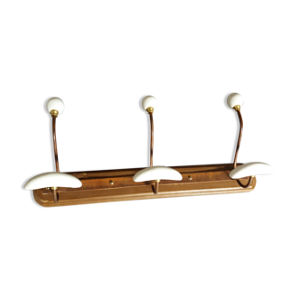 Porte-manteau en porcelaine et bois