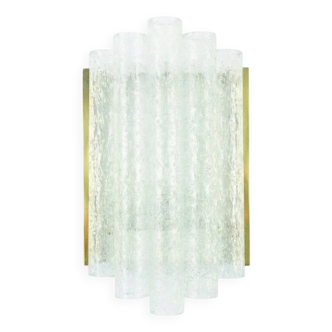Mid Century Modern Ice Glass Wall Light From Doria, Germany, 1960s