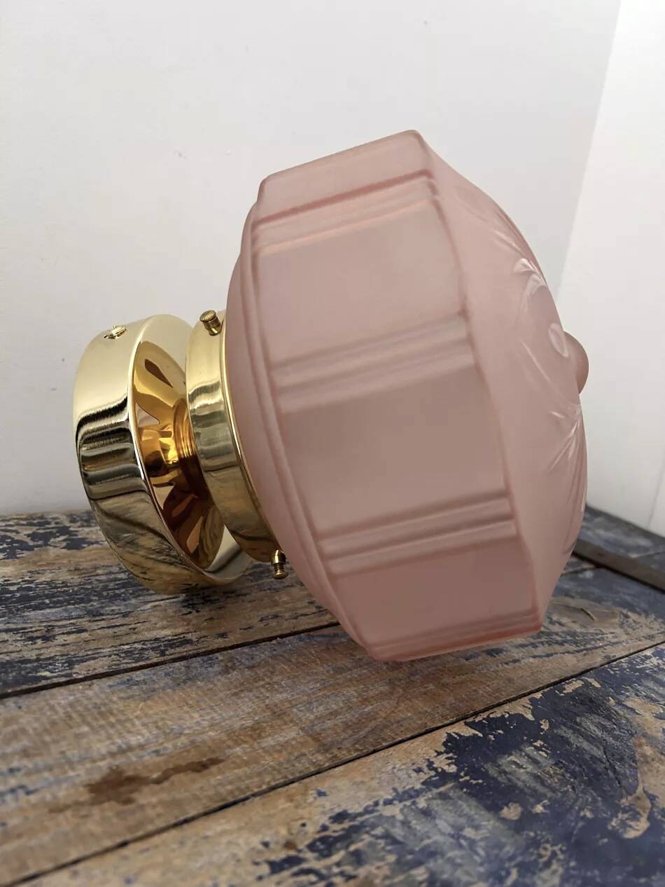 Pink Art Deco wall or ceiling light