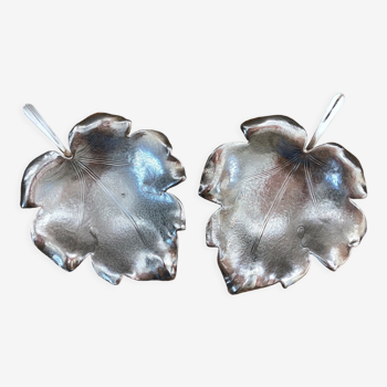 Silver-plated vine leaf cups