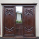 Grand vestiaire porte-manteau en bois 2 portes ancien