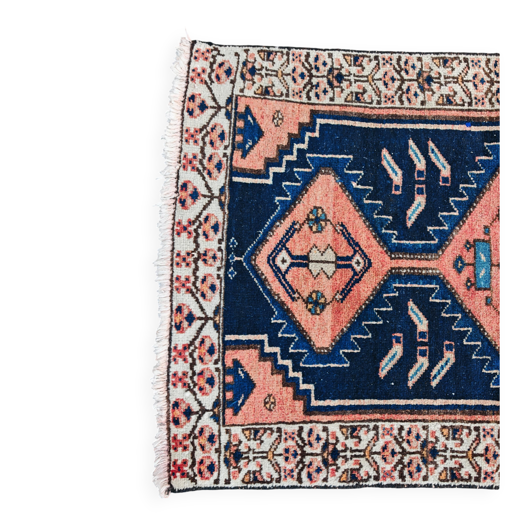 Vintage Anatolian runner rug in wool from the 1950s.
