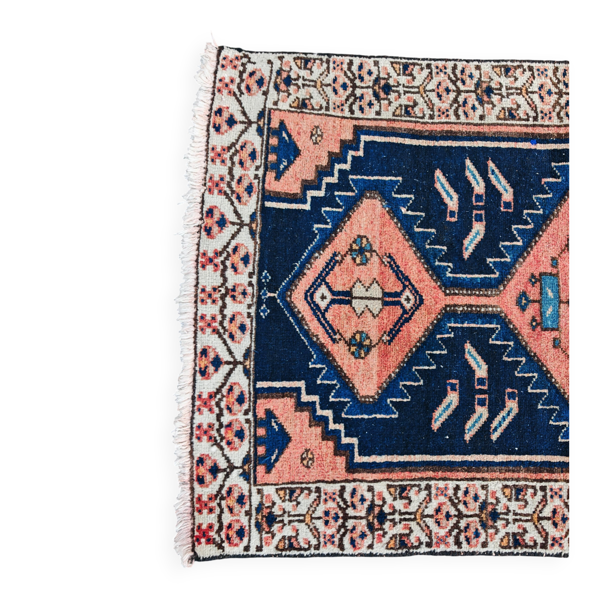 Vintage Anatolian runner rug in wool from the 1950s.