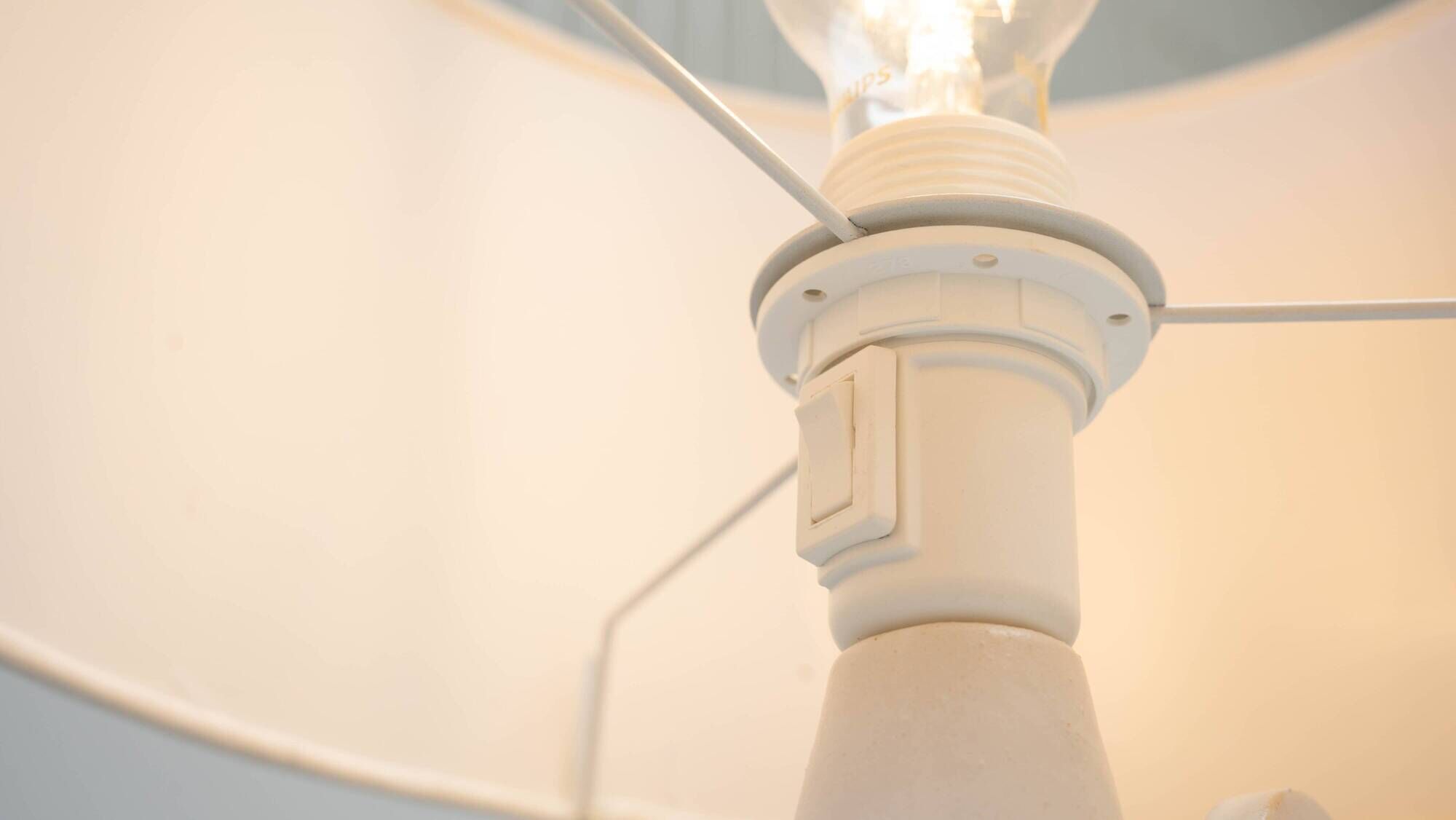 French ceramic bird lamp