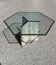 Dining table in travertine, glass top and brass (c.1980)
