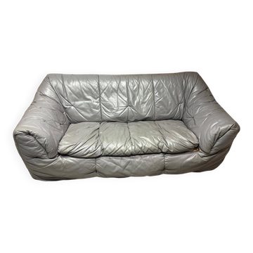 Three-seater sofa Ligne Roset Sloop range grey leather