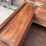 Antique camphor chest made of camphor wood and brass