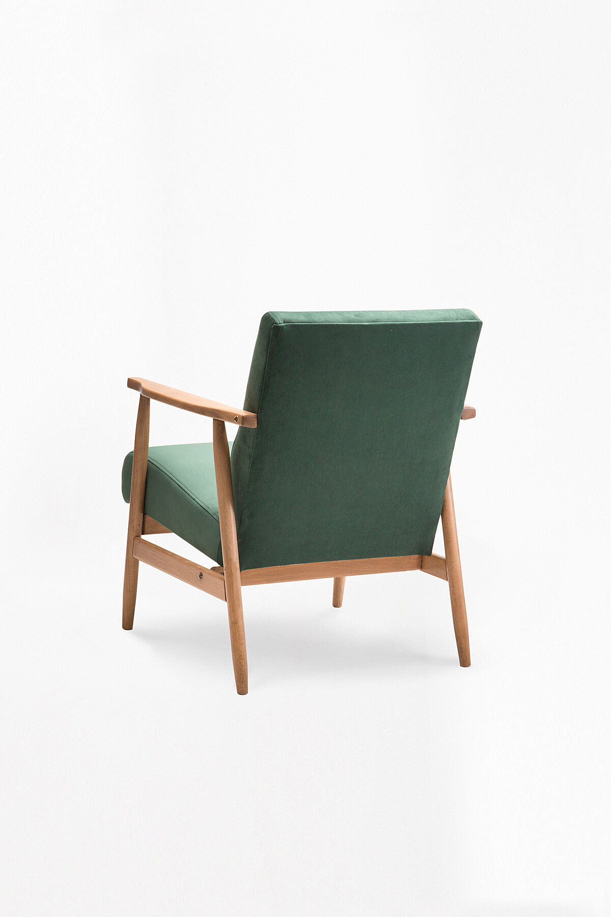Fauteuil B-7727 polonais en velours vert années 1970.