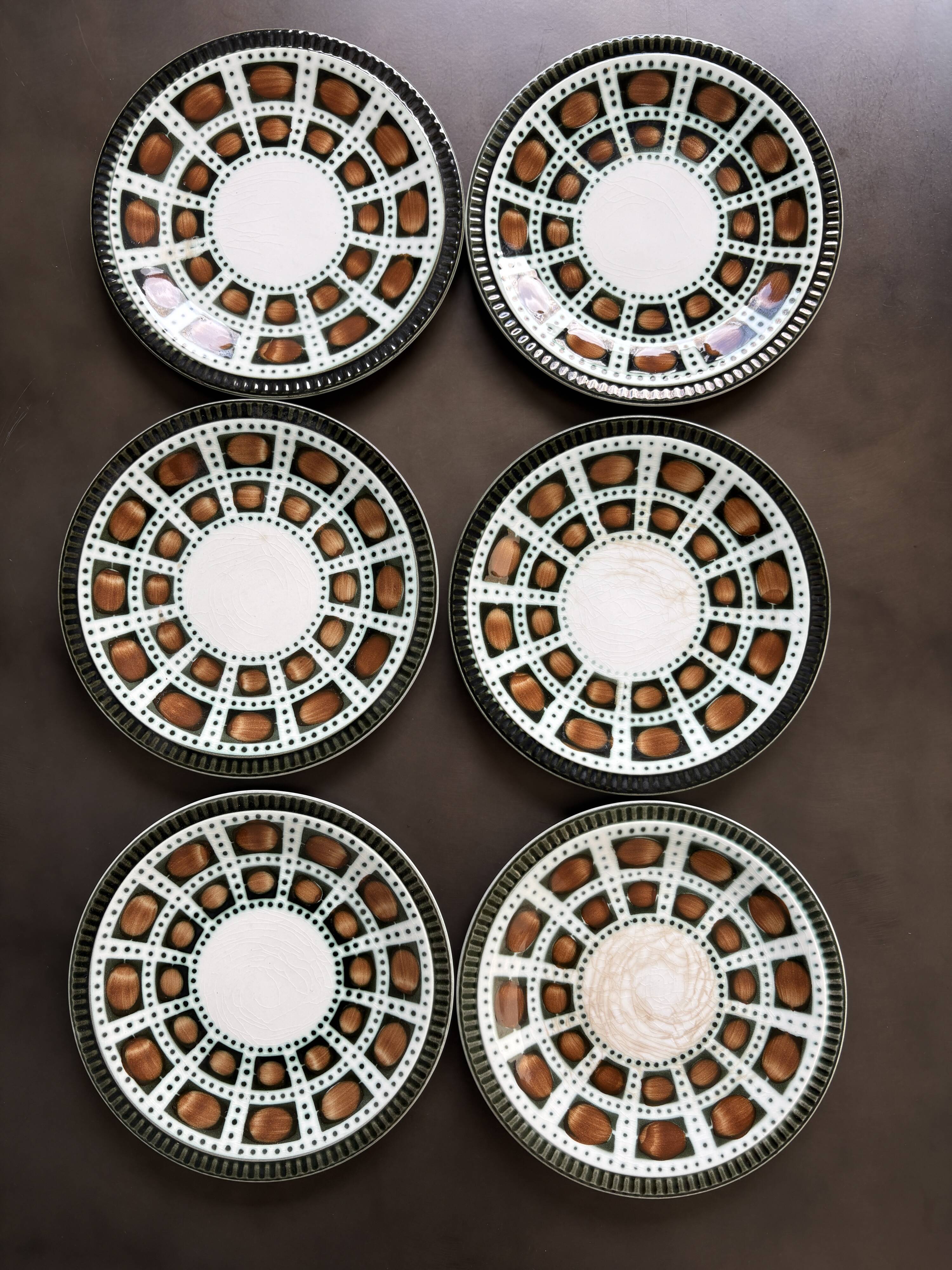 6 Assiettes à dessert vintage BOCH La Louvière