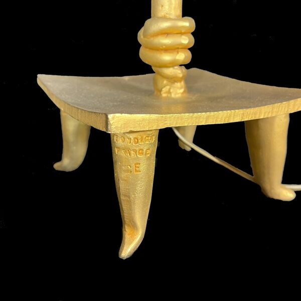 Lampe de table en bronze doré Pierre Casenove pour Fondica, années 1980