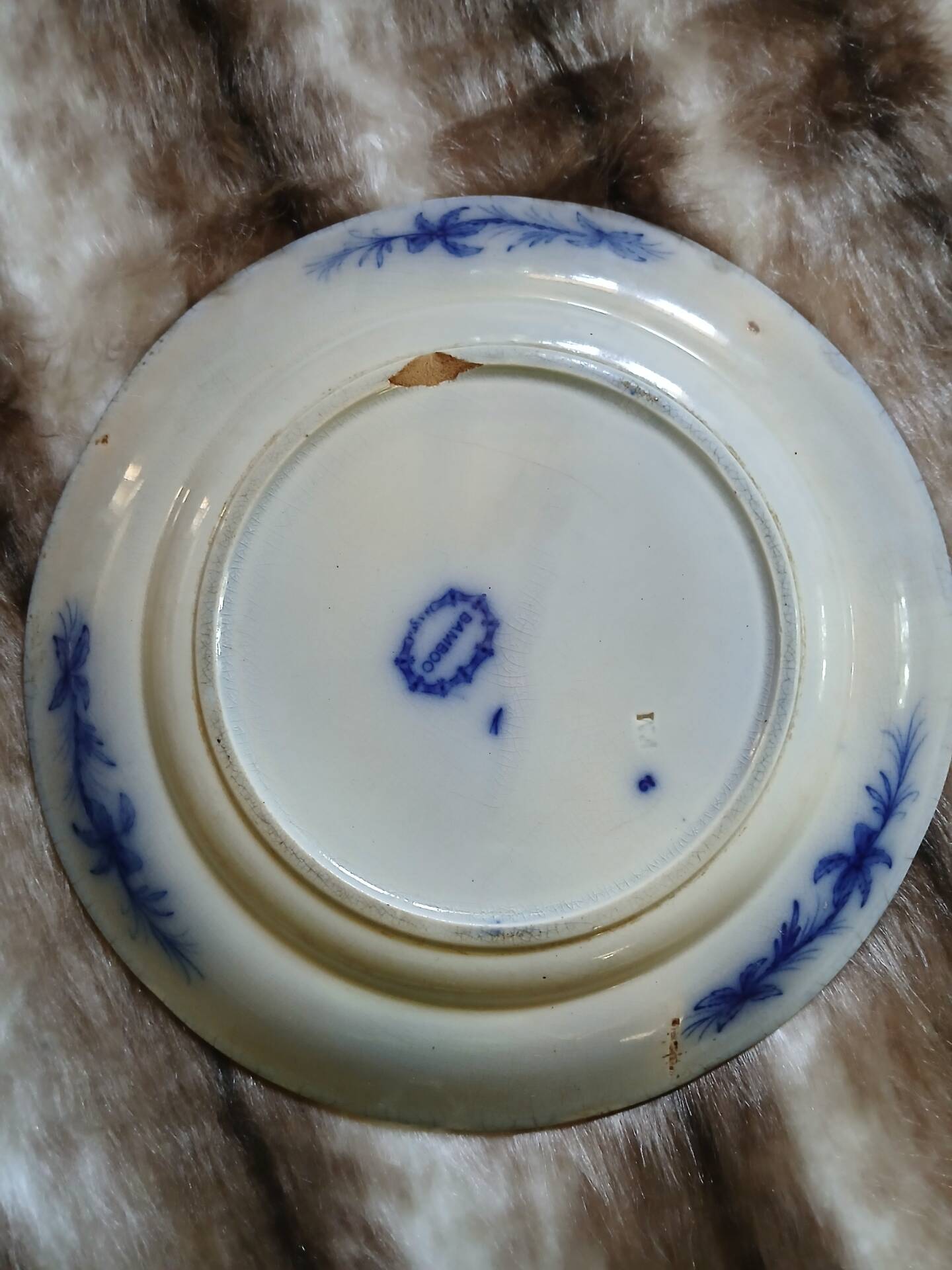 8 very old flat plates made of ironstone