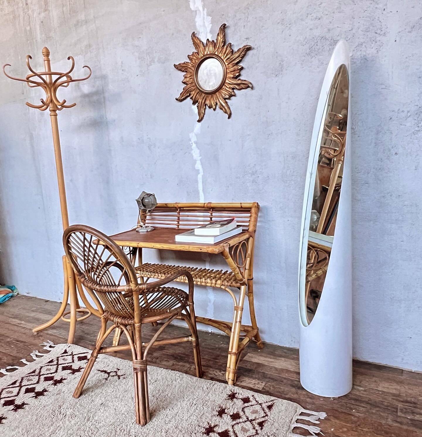 small desk, or serving trolley in bamboo, circa 1950/1960
