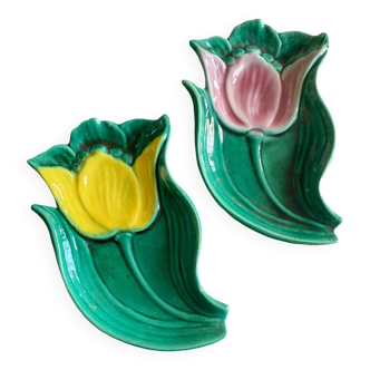 Pair of tulip dishes