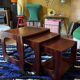 Set of three nesting coffee tables, 1970, dark wood