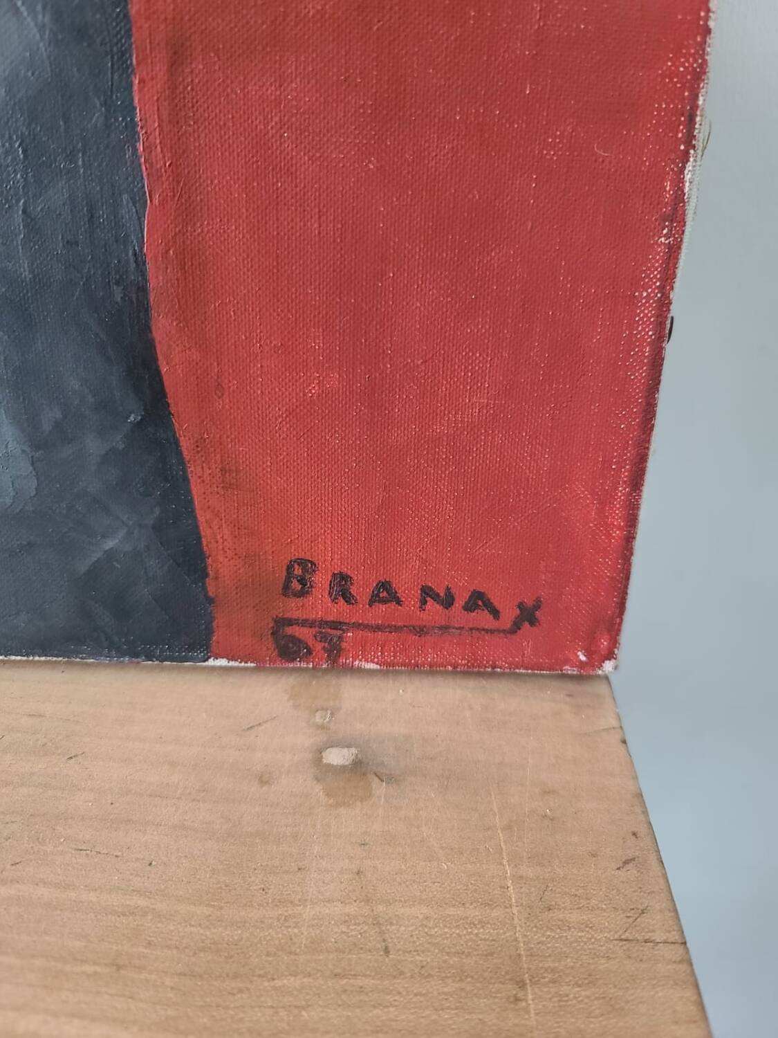 Painting on canvas signed Branax year 67