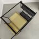 Perforated metal serving trolley in the Mathieu Matégot style