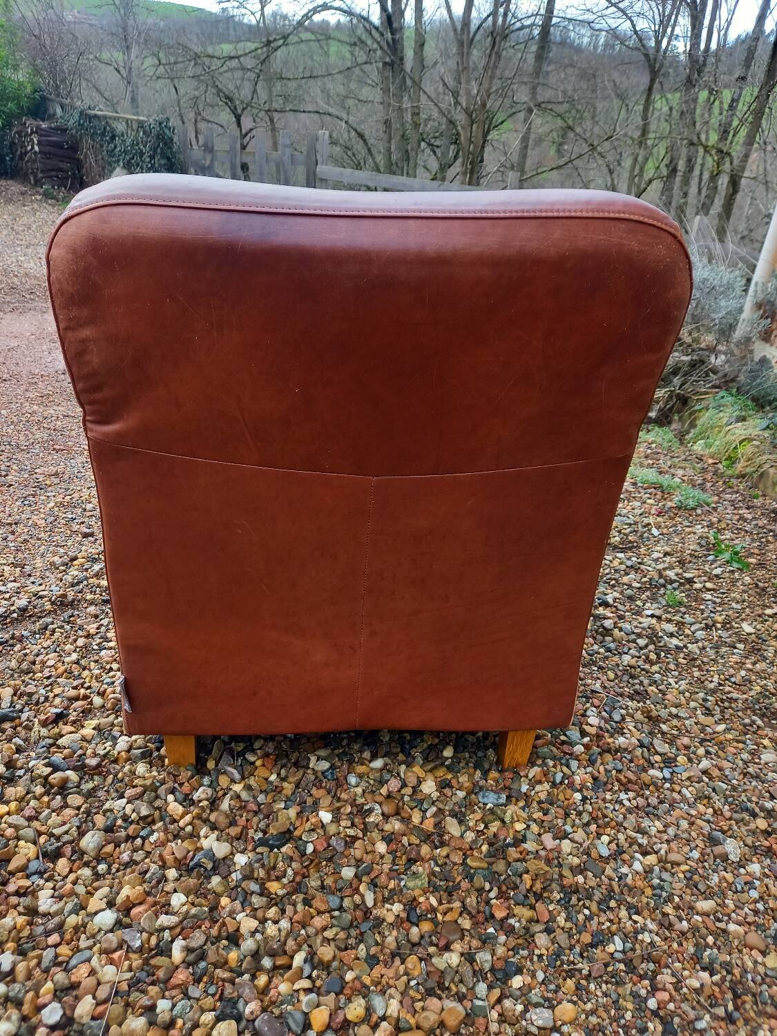 Pair of leather club chairs