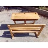 Old double school desk