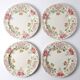 4 antique dessert plates Longchamp Daisies ironstone polychrome