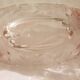 Oval bowl in crystal and frosted glass, pink and frosted.