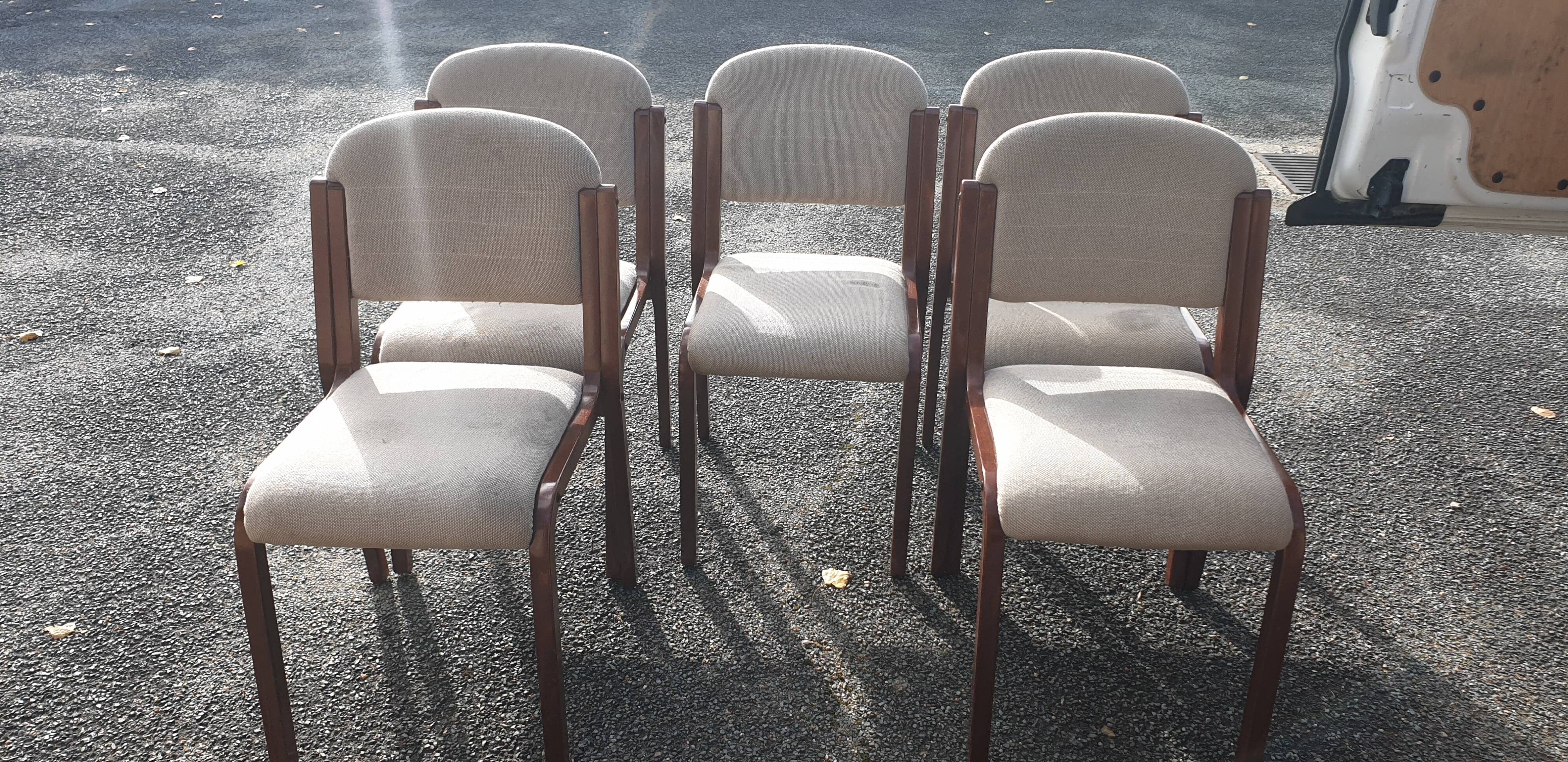 5 contemporary design chairs in curly wool