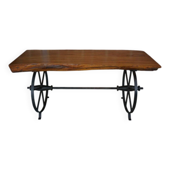 Table basse en bois et métal, 1950s
