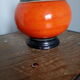 Pitcher, vase ceramic, earthenware, enamelled, orange