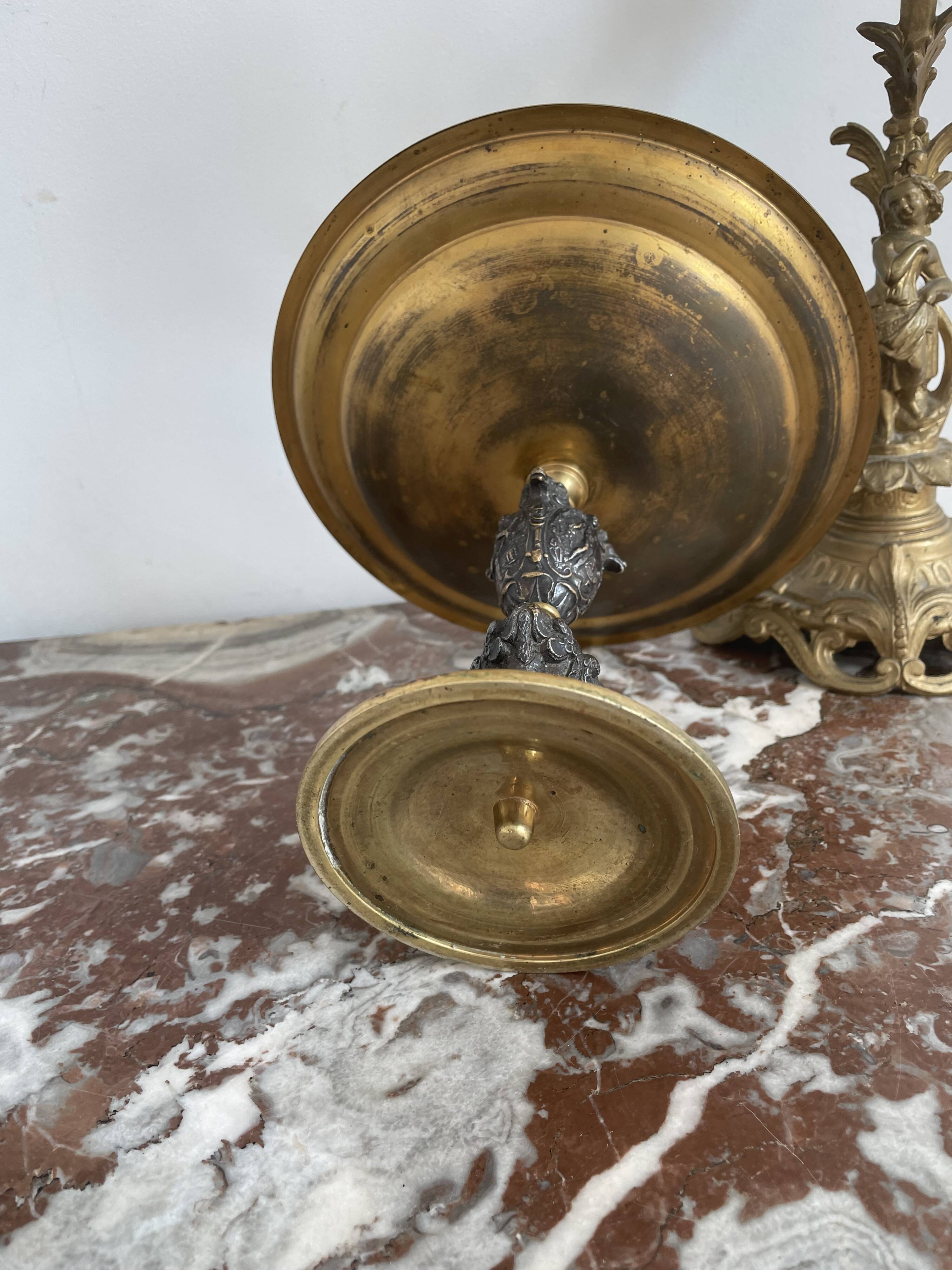 Antique, Standing cup, bronze, Napoleon III period, scene in the taste of antiquity, nineteenth, France