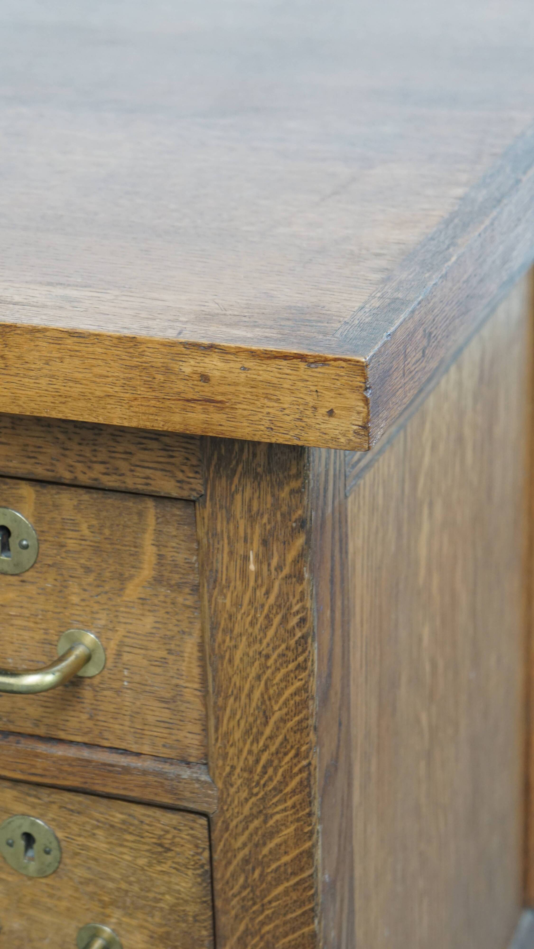 Bureau Art Déco ancien du début du XXe siècle, en chêne