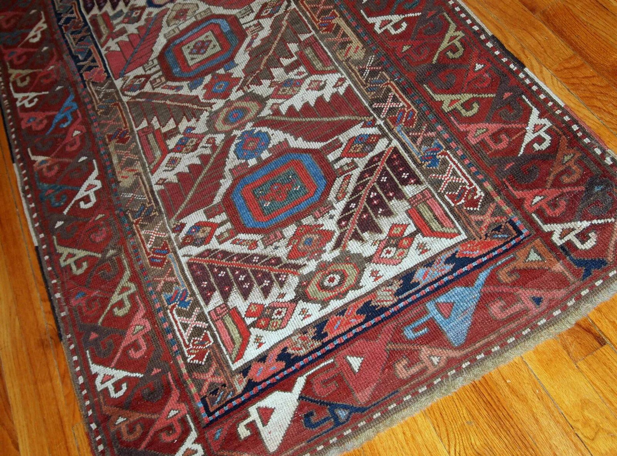 Handmade antique collectible Northwest Persian runner 4' x 14.3' (122cm x 436cm) 1840s - 1B658
