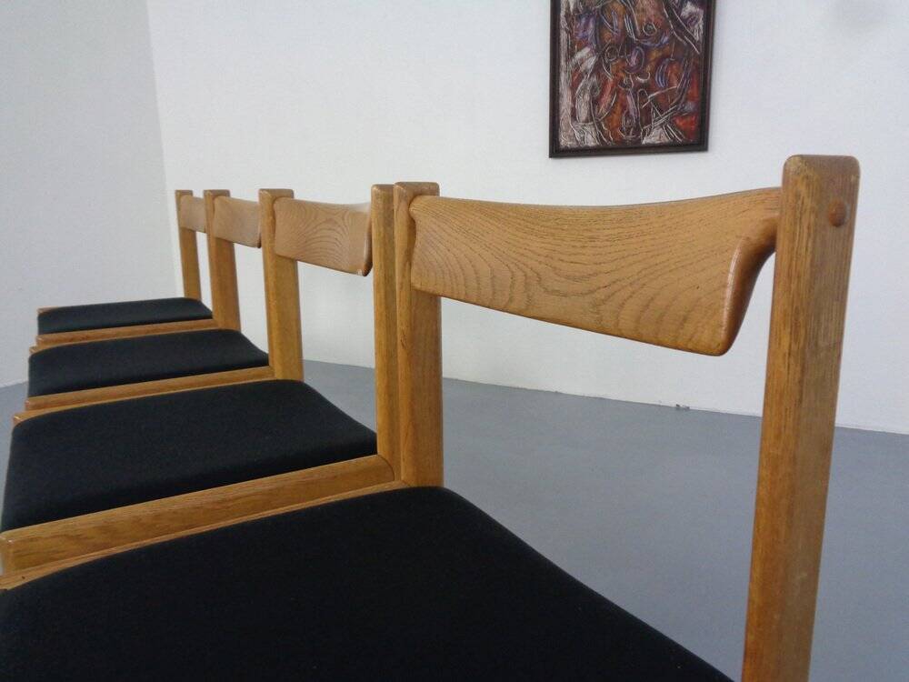 Danish Oak Dining Chairs, Set of 4, 1960s