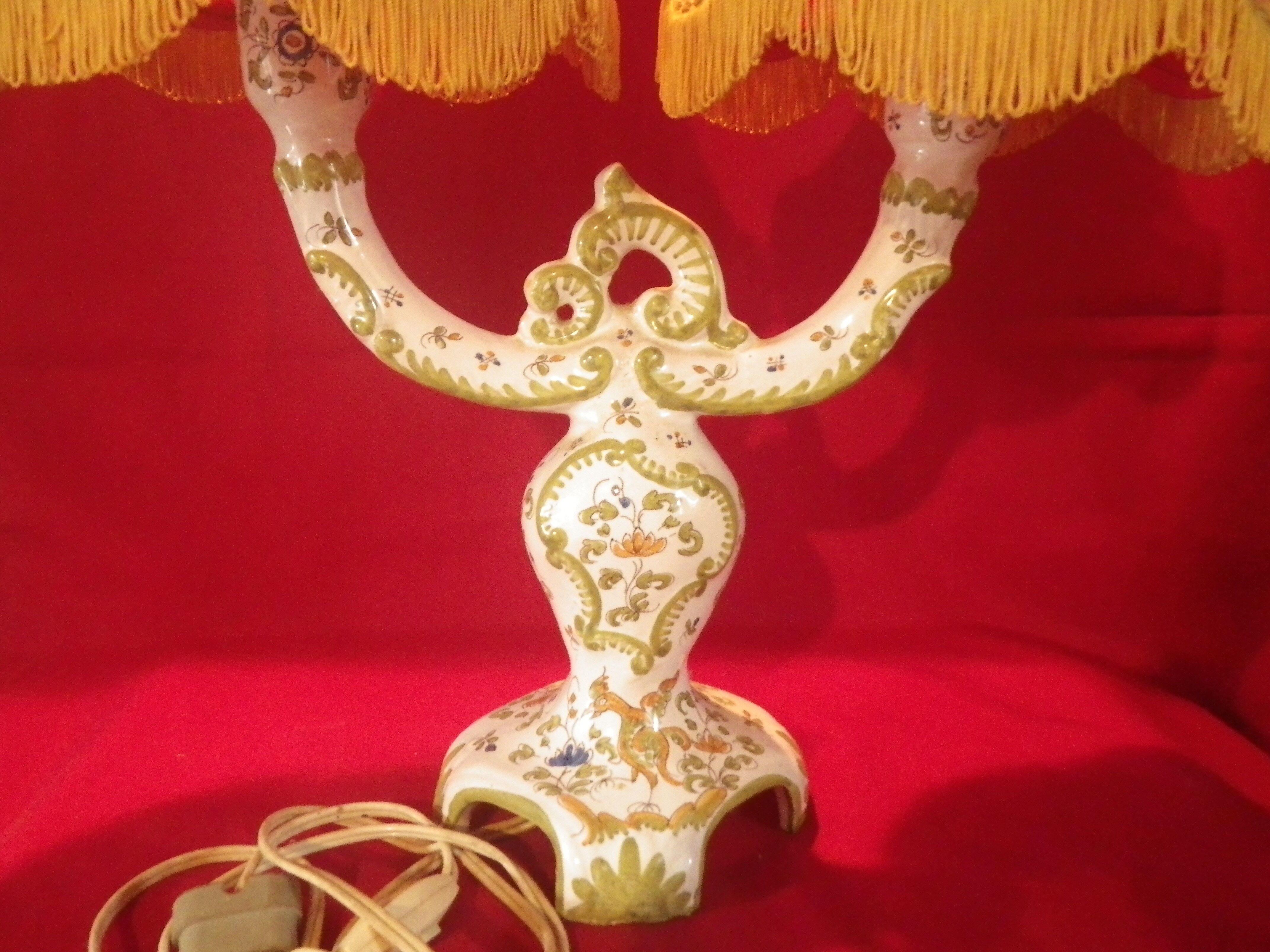 Pair of electrified Martres-Tolosane candle holders