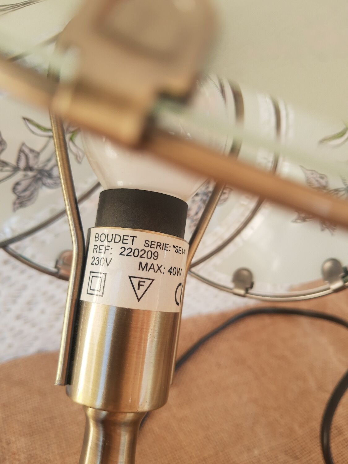 Touch table lamp vintage floral patterns